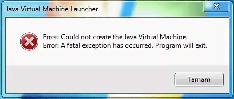 Error java virtual