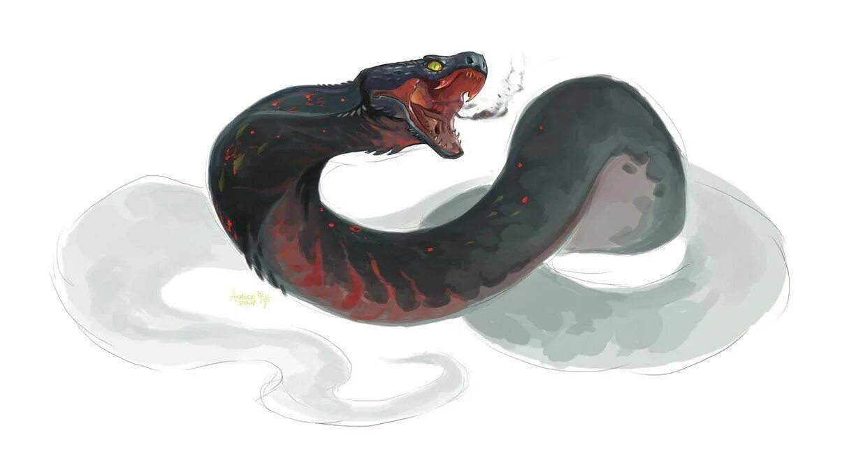 Huge sharp mythical snake like recorded