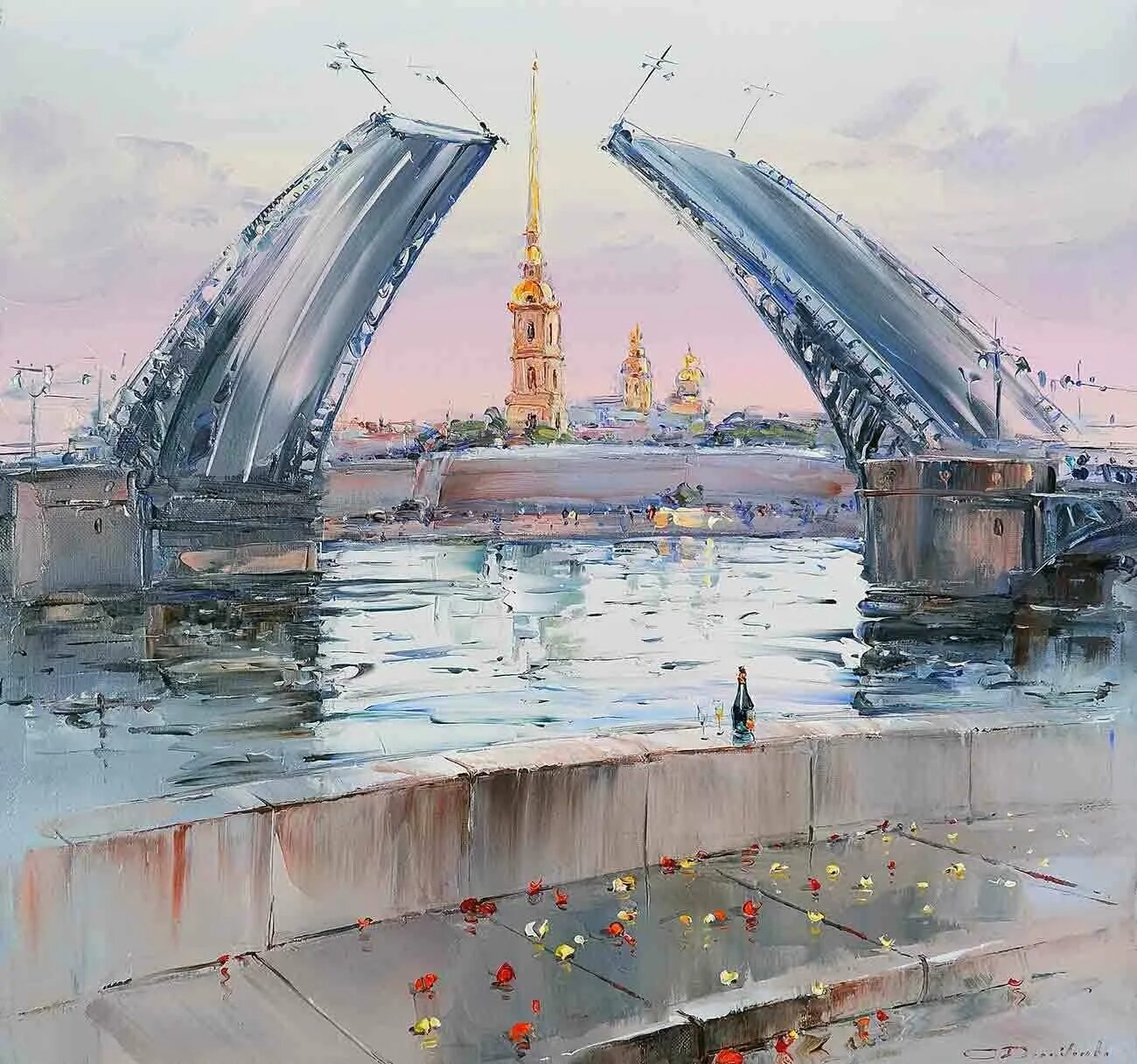 Произведения искусства санкт петербурга. Дворцовый мост в Санкт-Петербурге.
