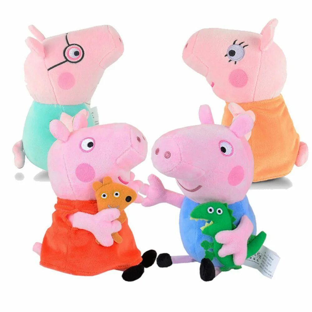 Свинку пеппу мягкую игрушку. Игрушки Свинка Peppa semya. Свинка Пеппа и Джордж игрушки. Игрушки семья свинки Пеппы набор. Пеппа Пиг плюшевая.