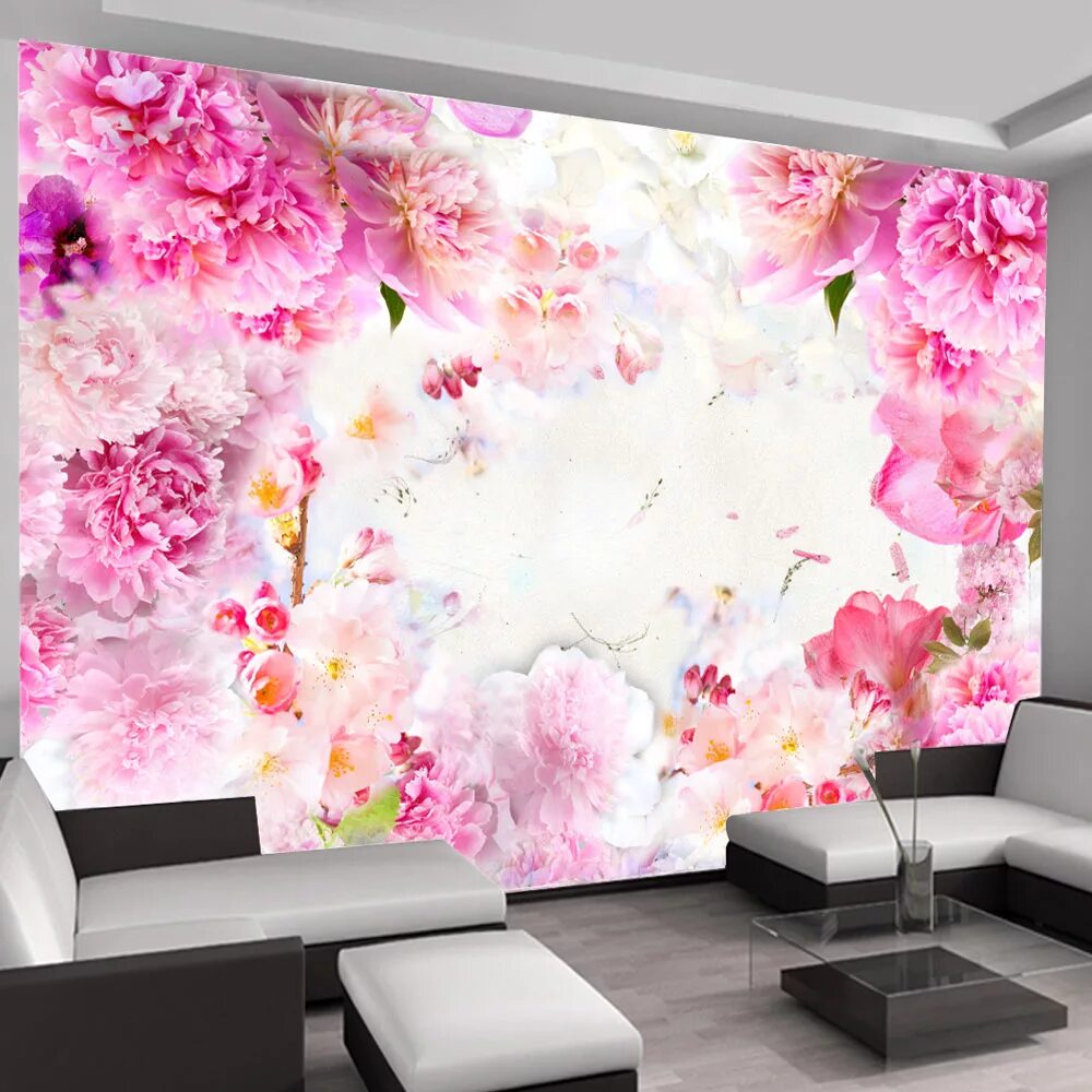 Каталог сайтов фотообои. Фотообои на стену. Фотообои с крупными цветами. Фотопечать на стене в интерьере. Фотообои стена и цветы.