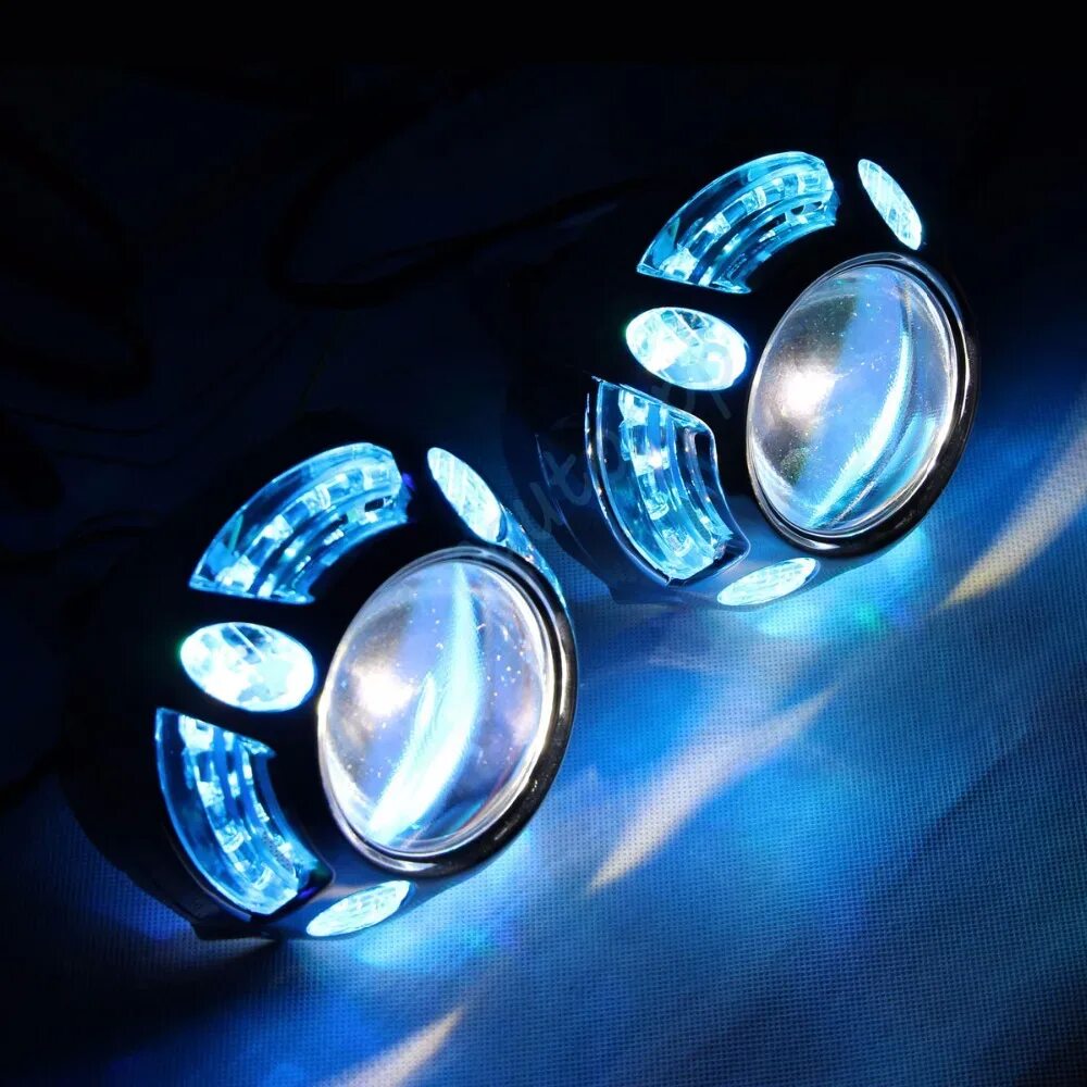 Светодиодные фары РГБ. Ангельские глазки противотуманки 3 дюйма. Car led Headlights RGB Angel Eyes. Crown s184 диодные линзы. Галогеновый свет купить