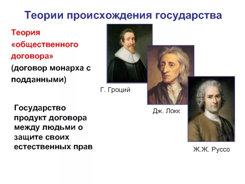 Результат общественного договора. Теория общественного договора происхождения государства. Теории возникновения государства. Теории происхождения государства.