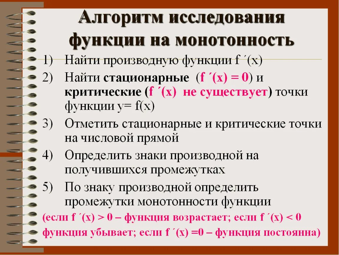 Производная функции алгоритм. Алгоритм исследования функции с помощью производной. Алгоритм исследования функции. Алгоритм исследования функции на монотонность. Алгоритм нахождения интервалов монотонности функции.