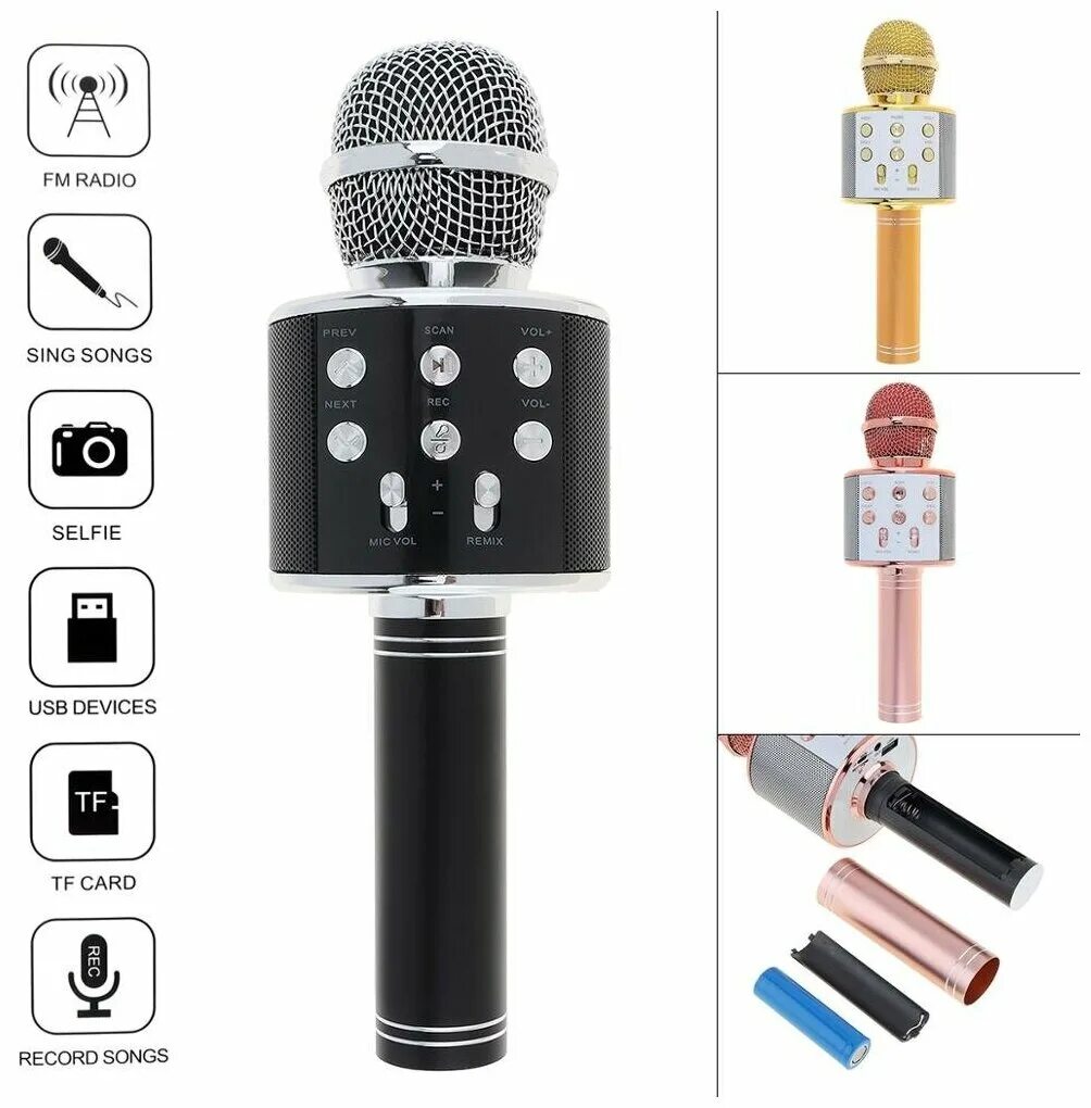 Ws 858 как подключить блютуз Микрофон Орбита WS-858 беспроводной (Bluetooth, динамики, USB)/40 купить в интер