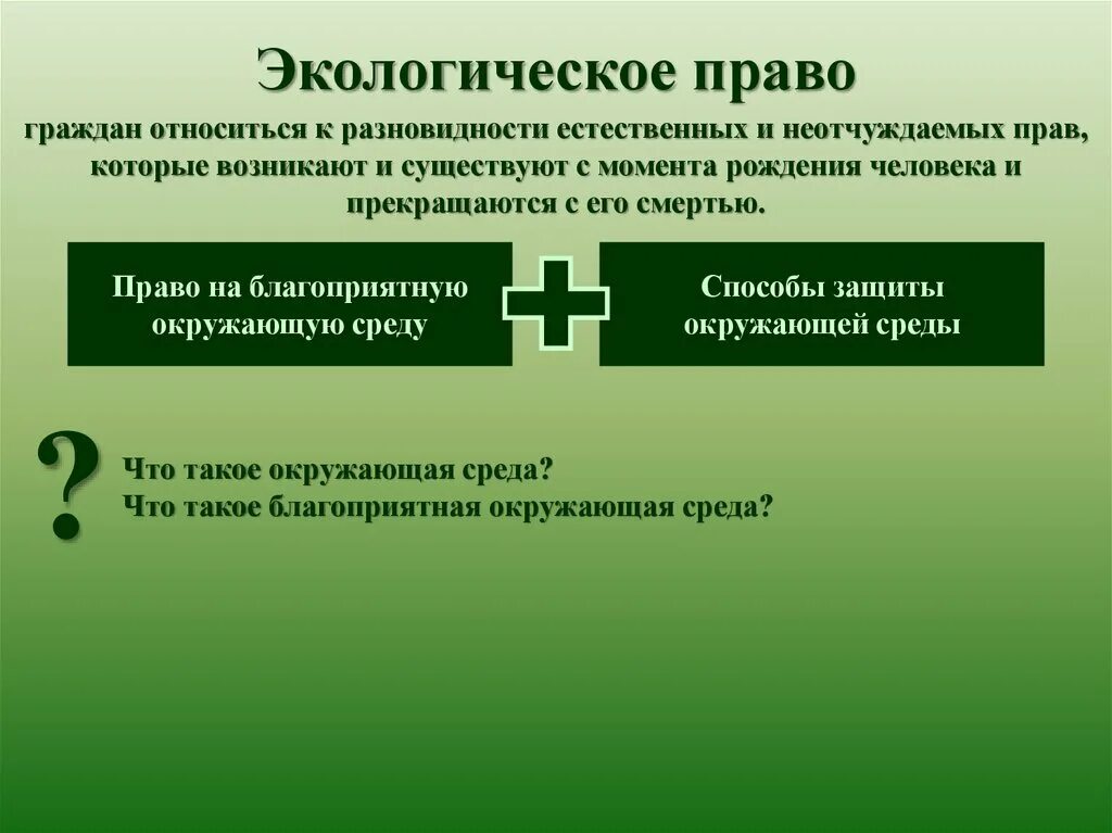 Экологическое право граждан и организаций. Экологическое право презентация.