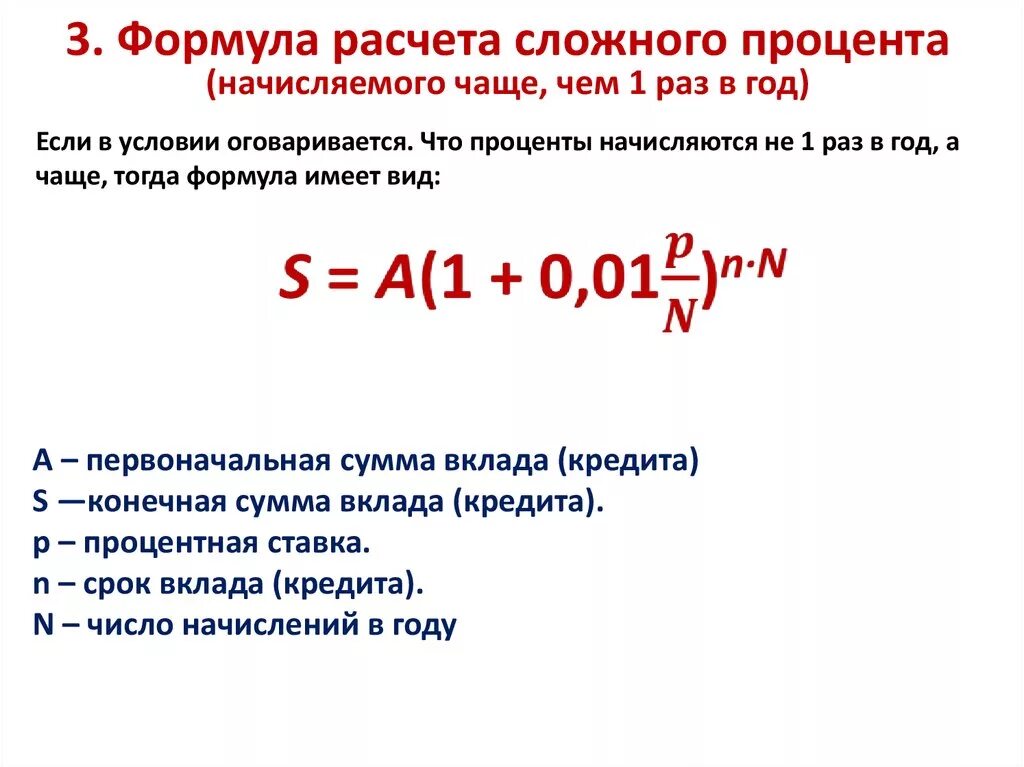 Начисление простых и сложных процентов. Схема сложных процентов формула. Общая формула для расчета сложных процентов. Формула расчета сложных процентов по кредиту. Формула при начислении сложных процентов:.