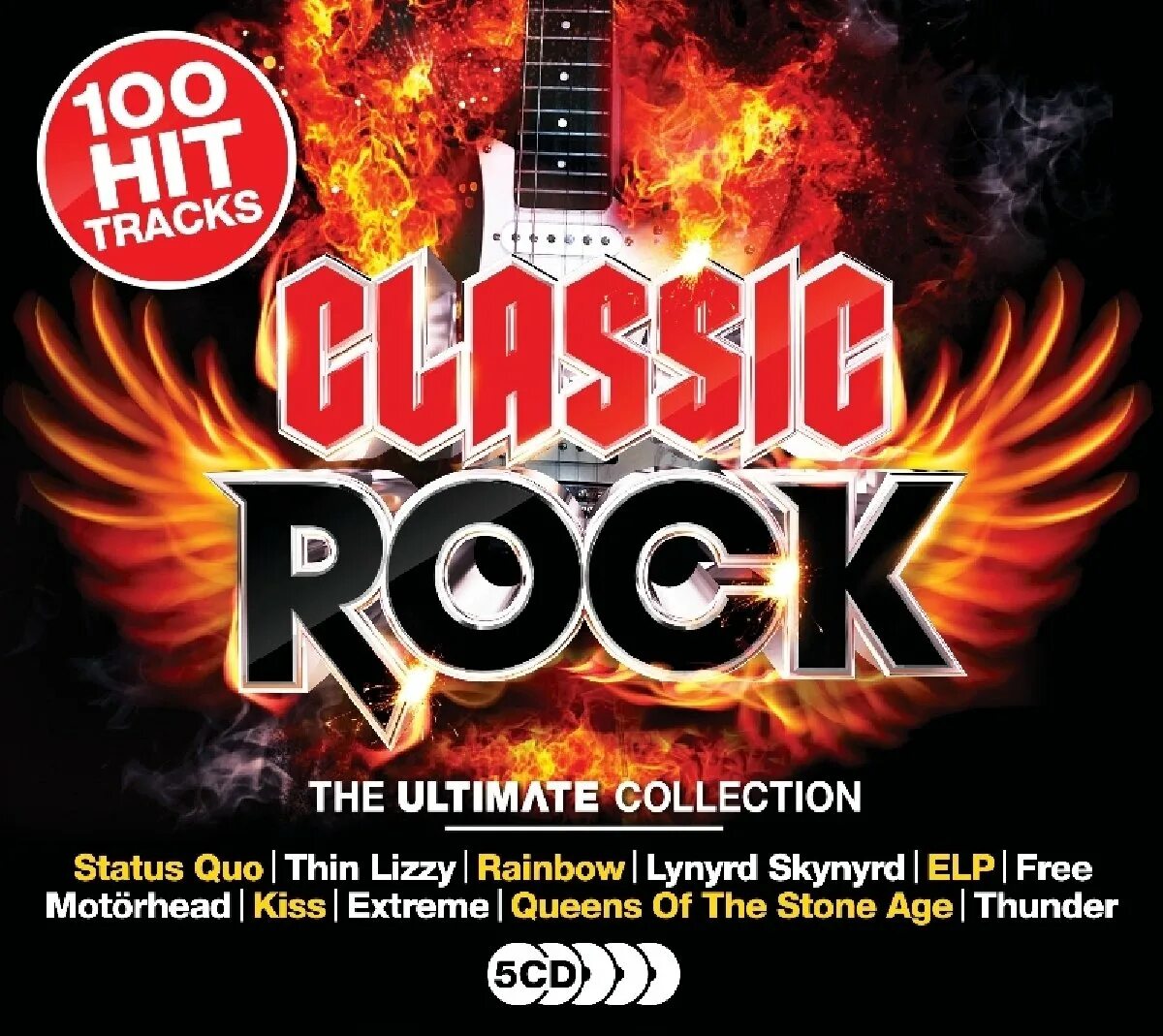 Rock CD. #100 Hits Rock. Classic Rock. 5 Rocks.