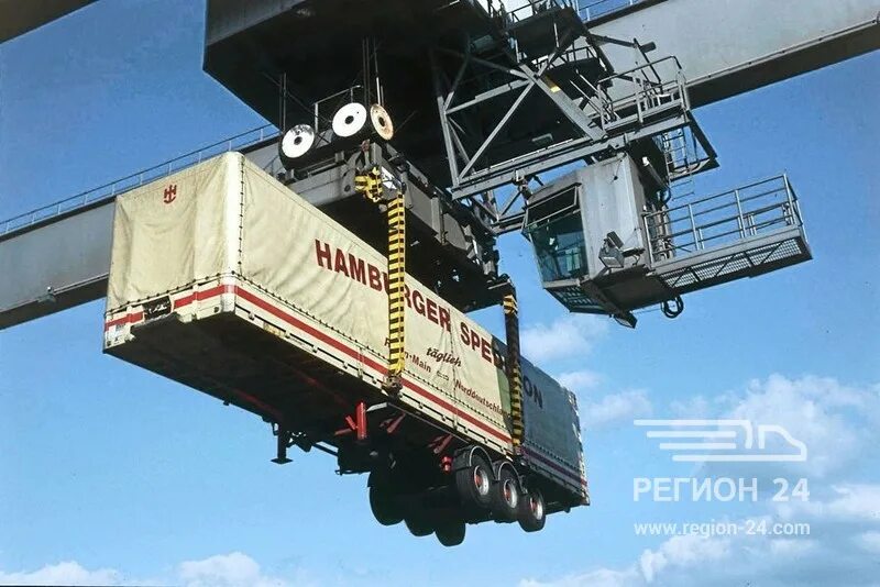 Кран ртс. Захват контейнерный (спредер). кран ртс полуприцепа. погрузка на полуприцеп. автоматические захваты для контейнеров.