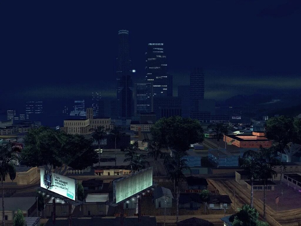 Los santos san. Лос Сантос в ГТА Сан андреас. ГТА Сан андреас город Лос Сантос. Ночной Лос Сантос ГТА Сан андреас. ГТА Сан андреас дос Сантос.