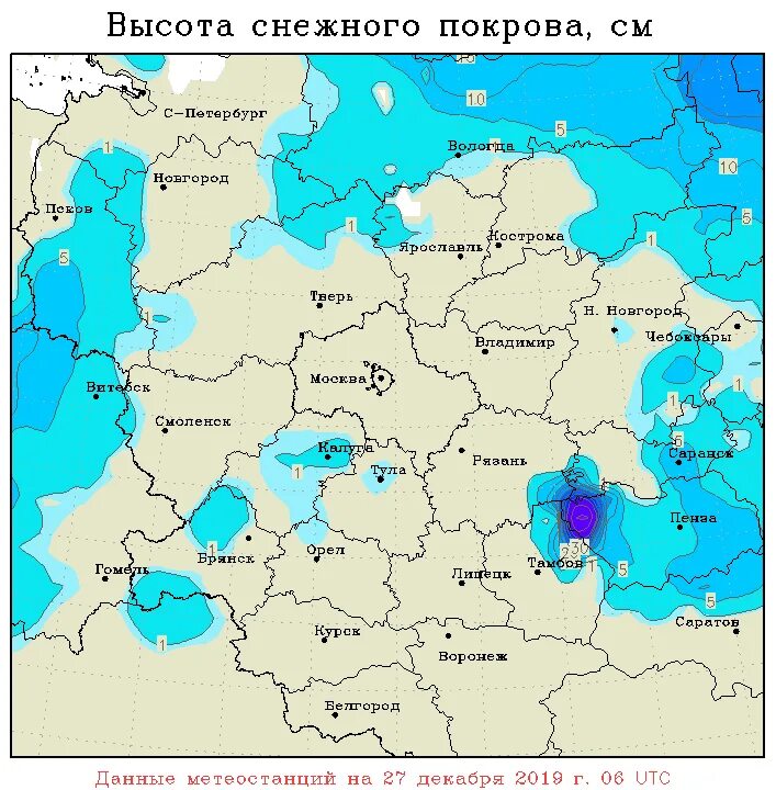 Карта осадков владимирской