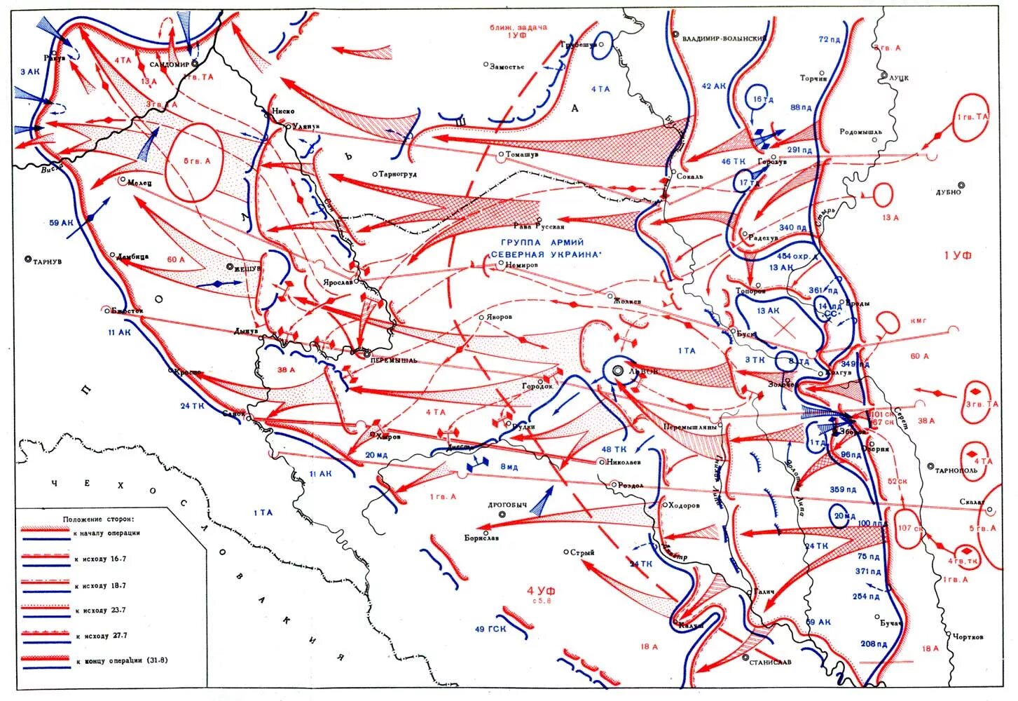 Львовско-Сандомирская операция 1944. Львовско Сандомирская операция 1944 года карта. Львовско-Сандомирская операция (июль–август 1944 г.).. Шестой удар Львовско-Сандомирская операция. Операция 3 июля