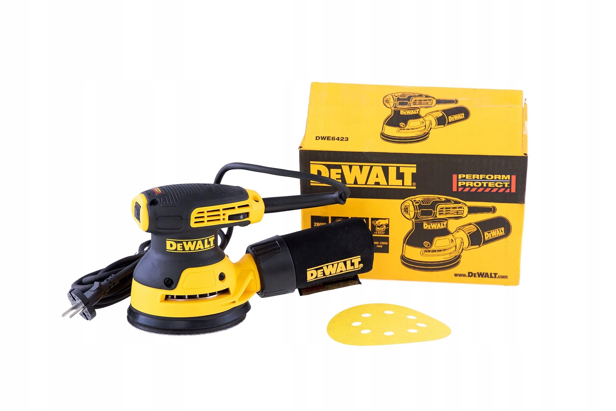 Эксцентриковая шлифмашина DEWALT dwe6423. Эксцентриковая шлифмашина DEWALT dwe6423, 280 Вт. Эксцентриковая шлифмашина DEWALT dwe6423, 280 Вт, 125 мм. DEWALT шлифовальная машинка 6423. Подошва dewalt