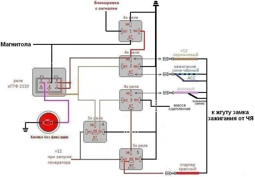 Кнопка старт стоп из реле ПТФ ВАЗ. Старт стоп из реле ПТФ ВАЗ 2110. Реле ЗПТФ 2110. Старт реле 2110. Реле задних противотуманных фар