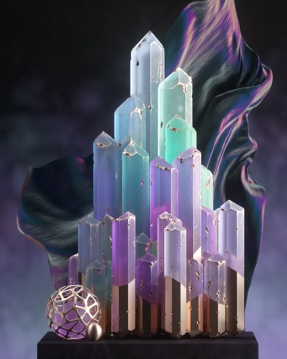 Кристальная три. Замок из кристаллов. Кристаллы абстракция. Кристаллы 3д. Королевство кристаллов.