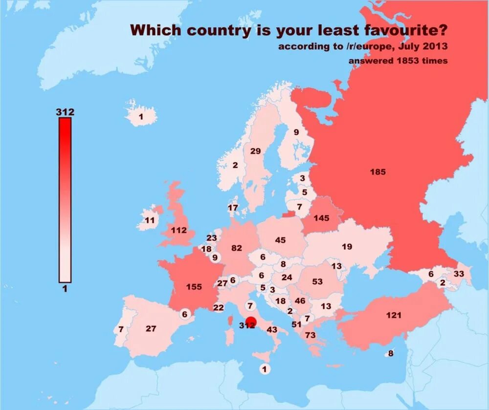 Less favourite the least favourite