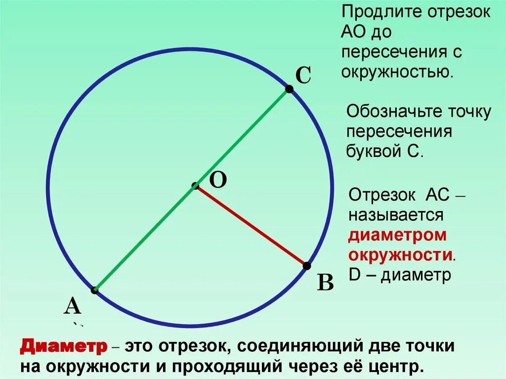 Окружность. Диаметр окружности. Отрезок окружности. Отрезок в круге. Обозначить точки опоры из круга общения