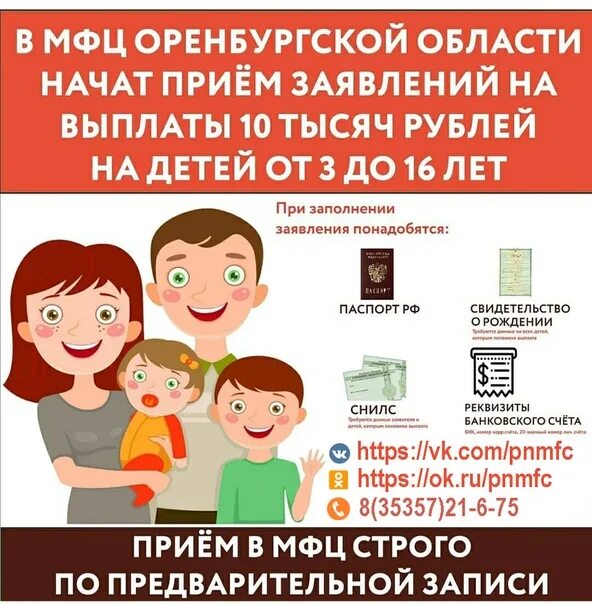 Социальные выплаты мфц