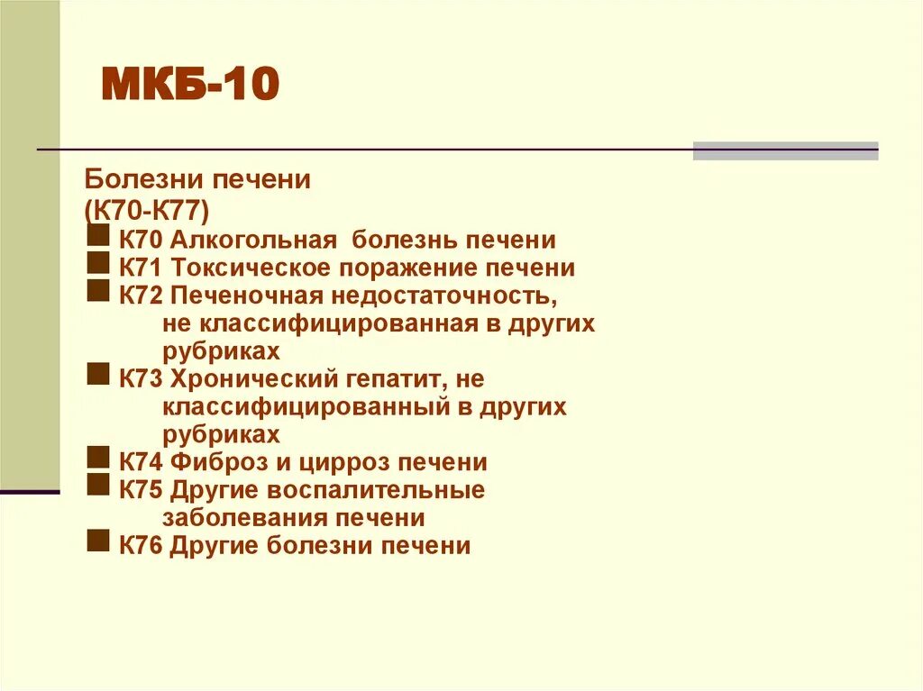 Мкб цирроз печени код 10 у взрослых