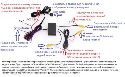 Подключение передней камеры
