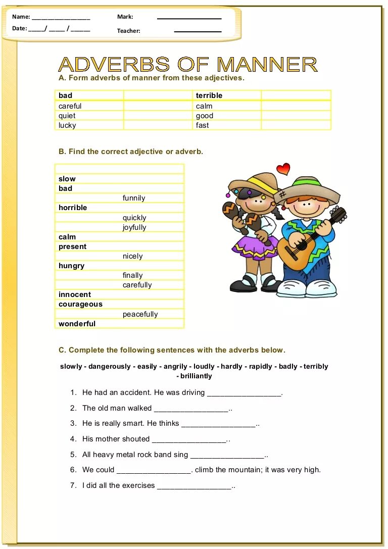 Adverbs of manner Worksheets. Adverbs of manner упражнения 4 класс. Adverbs of manner упражнения 4 класс Worksheet. Adverbs of manner for Kids. Adverbs task