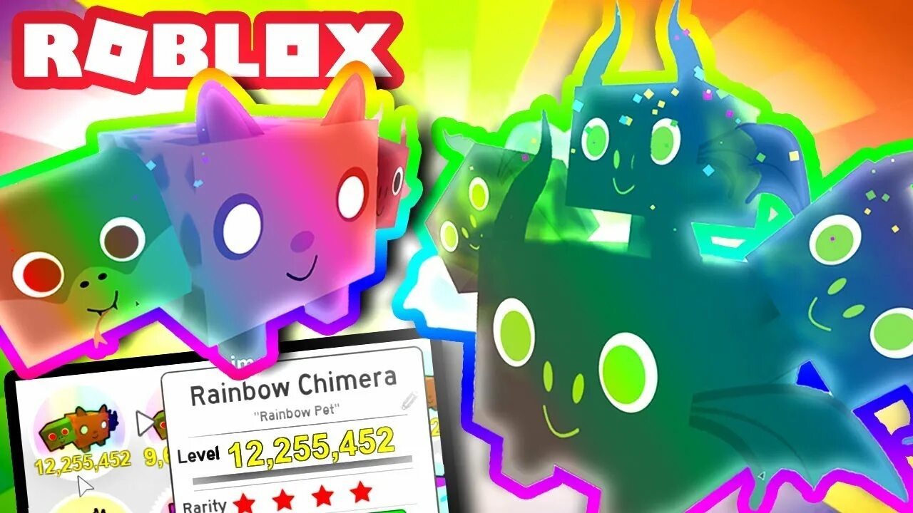 Rainbow petting. Кликер симулятор радужные питомцы. Химера Радужная. Радужный пет. Радужный Титан в пет симулятор х.