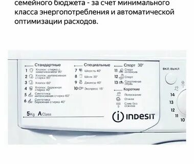 Время интенсивной стирки индезит