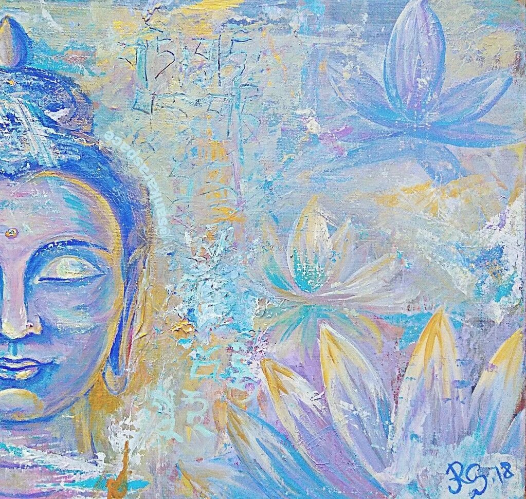 Буда гришна. Будда Импасто. Буддизм живопись. Картина Будда. Будда изображение.