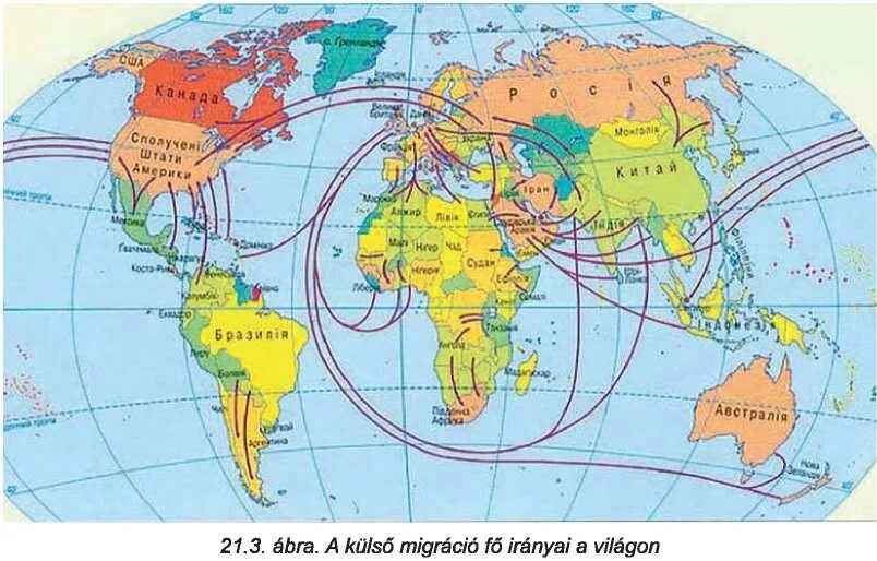Основные направления миграционных потоков в мире на карте. Современные направления миграционных потоков
