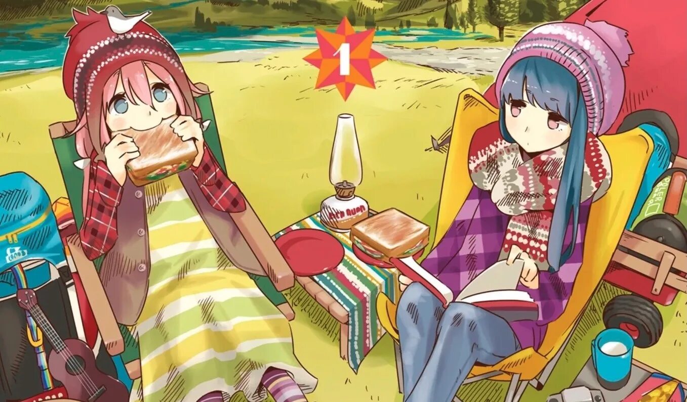 Back camp. Laid back Camp Yuru Camp. Yuru Camp Манга.