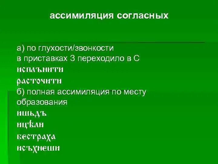 Ассимиляция звуков. Ассимиляция согласных по звонкости. Ассимиляция по глухости. Ассимиляция по месту образования. Ассимиляция по способу образования.