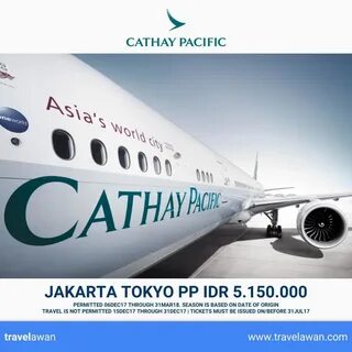 DISKON Promo Tiket Pesawat Tokyo Cathay Pacific PP.