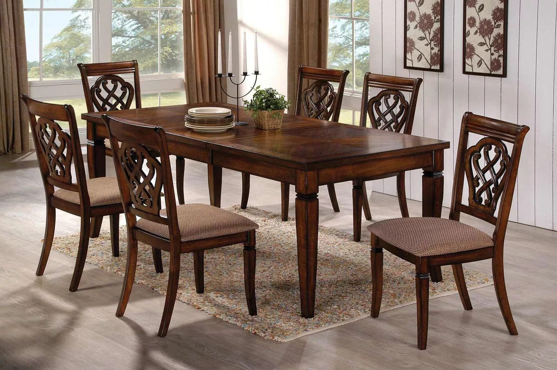 Стол фото. Обеденный набор Oak Dining Table w/Extension Leaf и 6 Side Chairs. Деревянный стол на кухню. Стол деревянный обеденный. Стол кухонный деревянный.