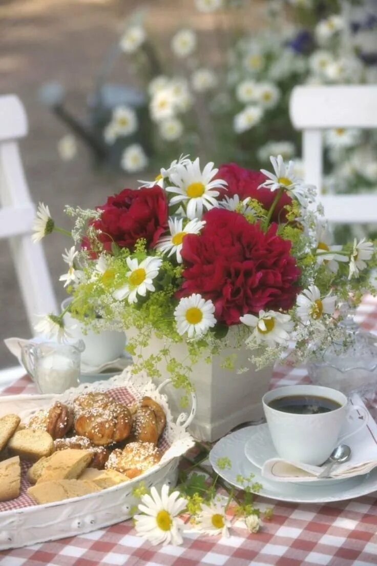 Утро цветы. Завтрак с цветами. Красивые утренние цветы. Доброе летнее утро и хорошего дня стильные.