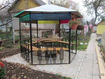 Беседка из труб своими руками