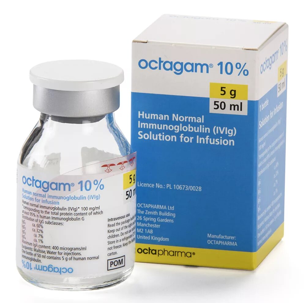 Лекарство иммуноглобулин Октагам 10%. Immunoglobulin Human normal р-р д/инф 50 мл №1. Внутривенный иммуноглобулин (IVIG). Октагам 10% раствор иммуноглобулин