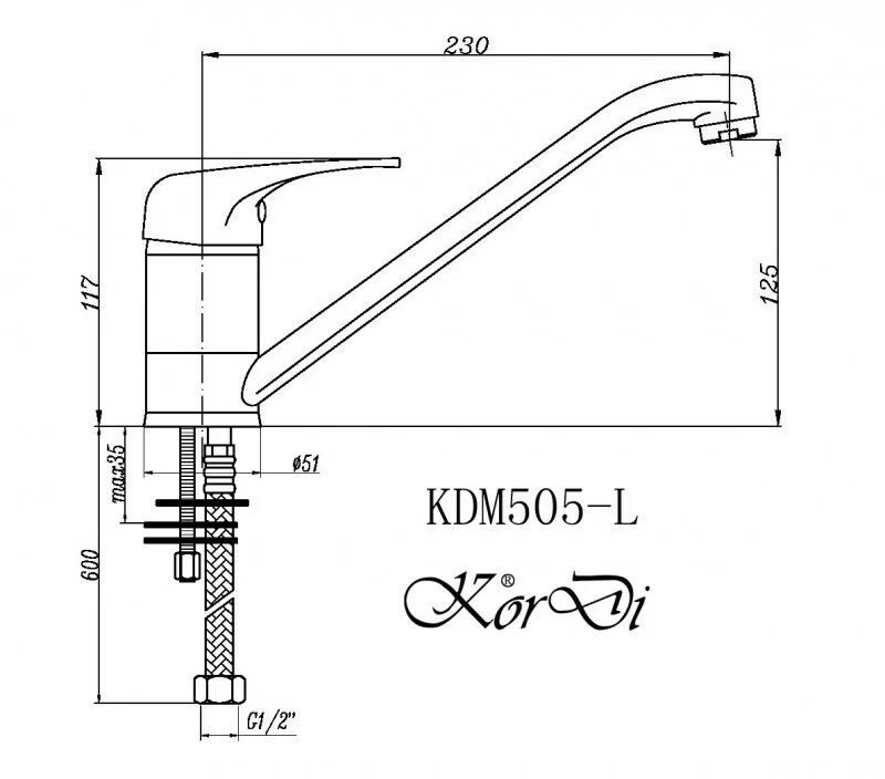 Отверстие кухонный смеситель. Смеситель для кухни Kordi KD 1703l-c32. GRANFEST 2124. Смеситель для раковины чертеж. Гранфест смесители для кухни.