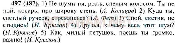 Русский язык 6 класс разумовская упр 487. Не шуми ты рожь спелым. Русский язык 5 класс номер 497. Домашнее задание упражнение 497 5 класс русский язык. Упражнения по русскому языку 5 класс Разумовская.