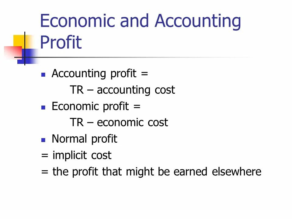 Economic profit. Economic profit. Accounting profit. Normal profit. Accounting profit vs economic profit.