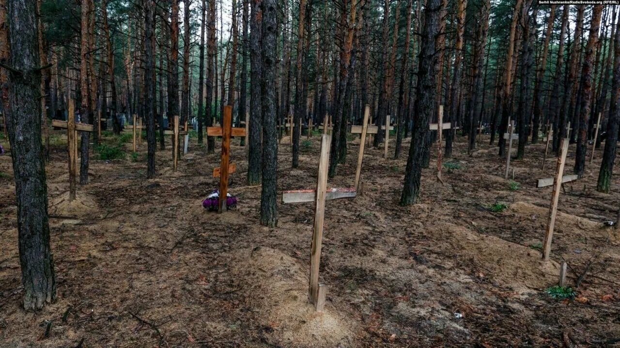 Могила в лесу. Массовые захоронения военных. Массовые захоронения на Украине. Изюмские захоронения.