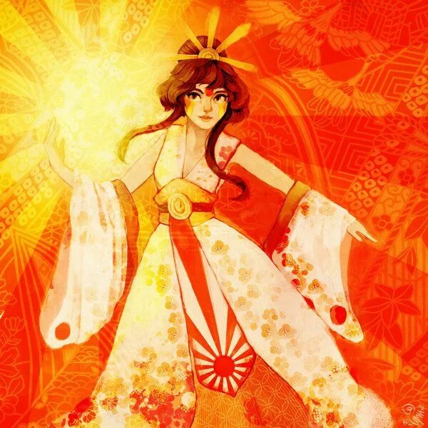Taming the sun goddess. Японская богиня солнца Аматэрасу. Аматэрасу богиня солнца в Японии. Богиня солнца в синтоизме. Аматэрасу богиня солнца арт.
