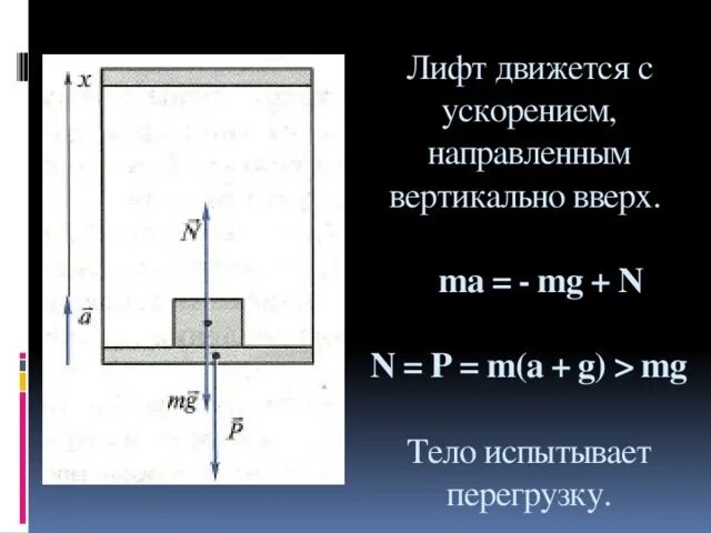 Направлены вверх. Лифт движется с ускорением. лифт движется вверх с ускорением. вес тела с ускорением. вес тела в лифте физика.