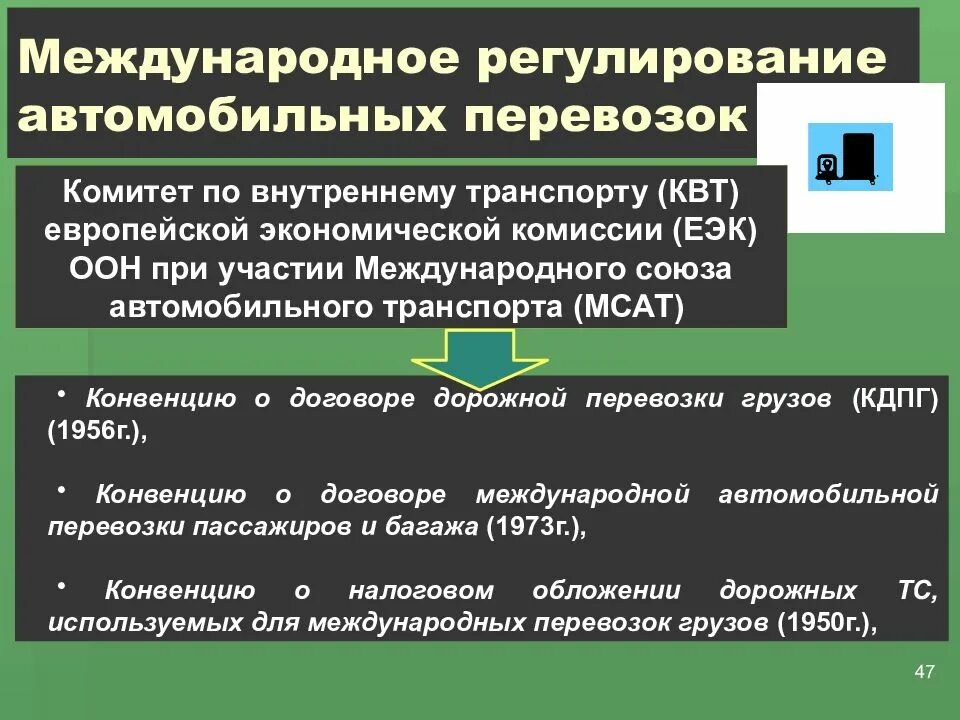 Регулирующие международные перевозки