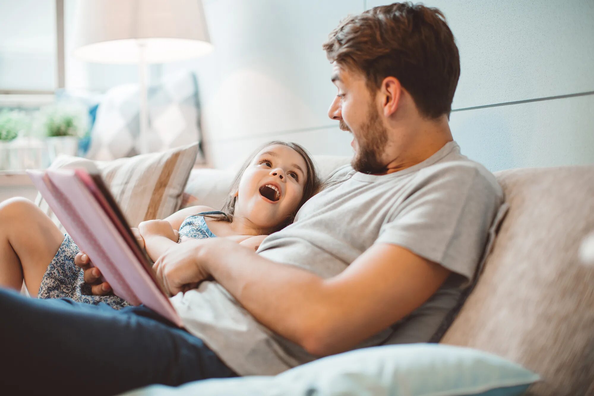 Dad is reading