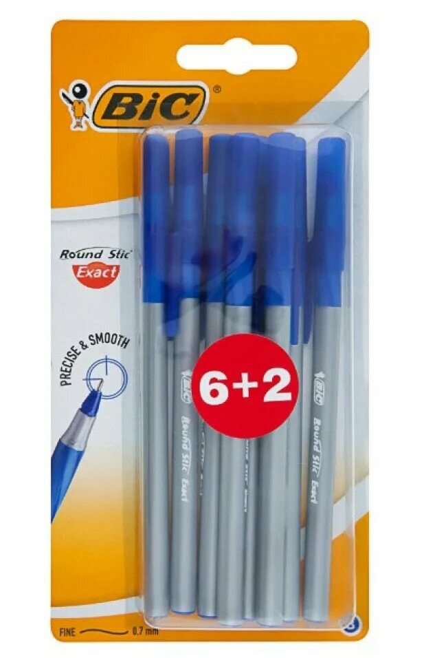 Шариковые ручки round stic. Ручка шариковая BIC Round Stic exact, синяя. BIC ручка шариковая Round Stic экз 6+2 шт. Канцелярия БИК BIC Round Stic exact ручка шар,син.6+2шт 1 уп 1*20 , шт. Ручка БИК Round Stic exact фото.