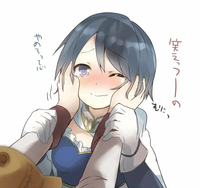 трогать щечки. парень кусает девушку за щечку. звучи эуфониум гиф. за щеку аниме.