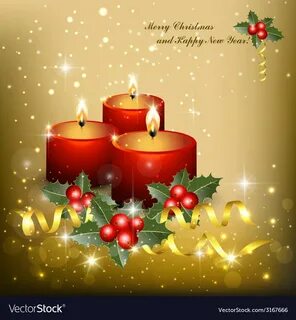 Christmas candle vector image on VectorStock 