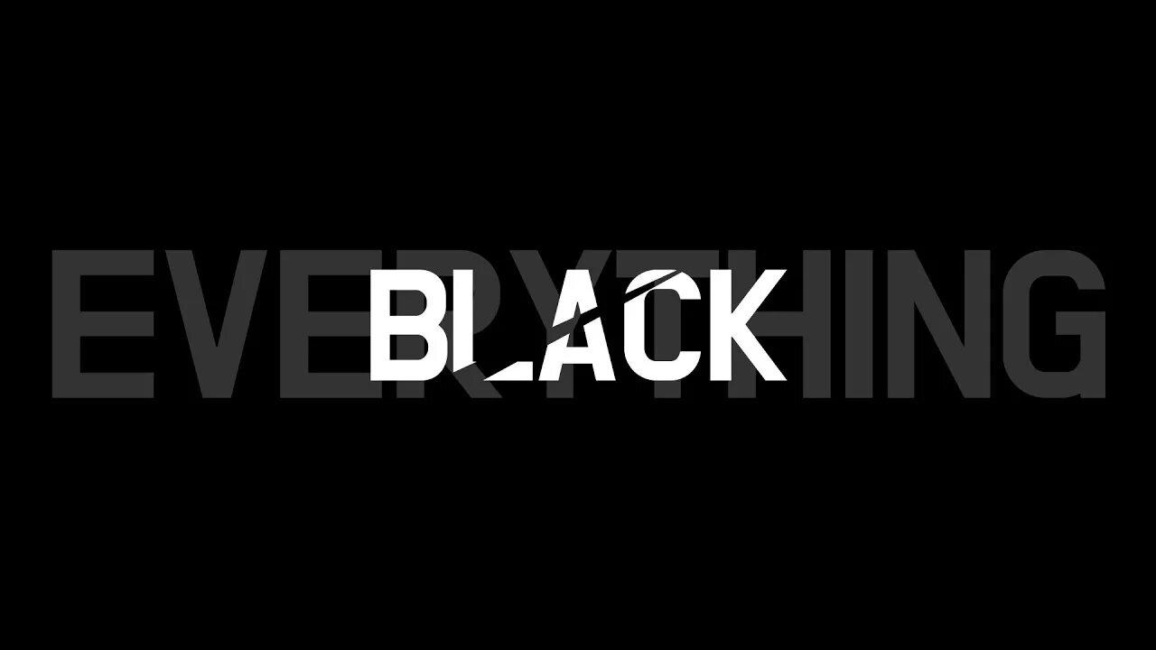 Unlike Pluto Black. Everything Black. Everything Black logo.