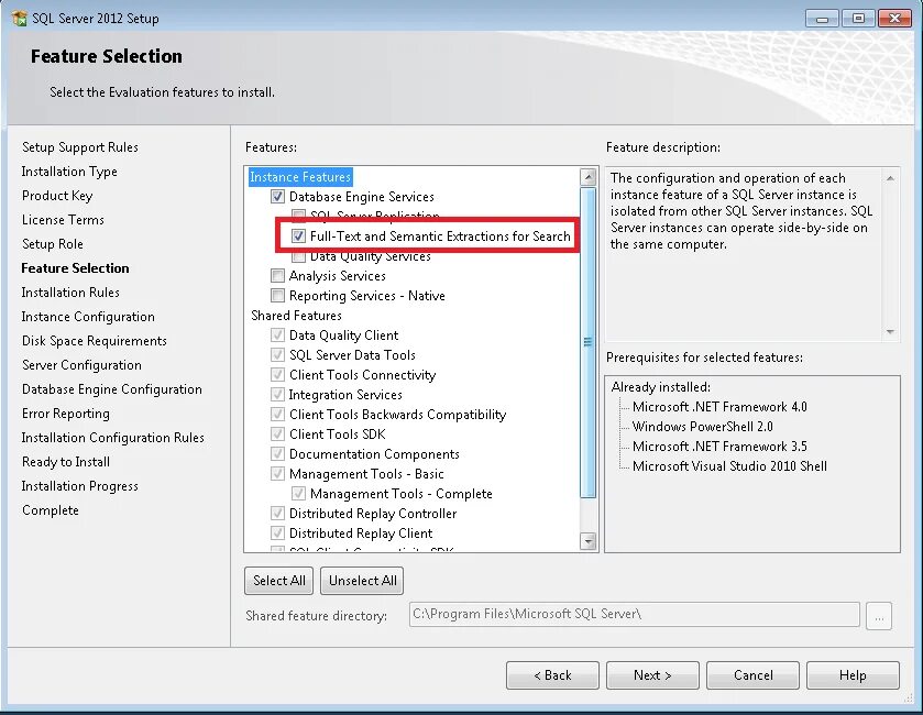 SQL Server 2019 components install. SQL Server select. SQL Server roles.