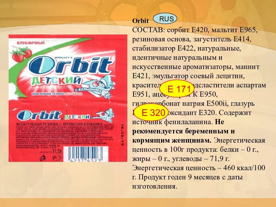 Состав продуктового